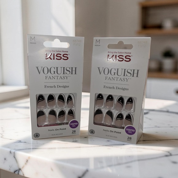 Kiss Other - KISS Voguish Fantasy French Designs Sculpted Nails Medium FV12 88748 2 Packs